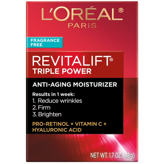 L'Oréal Revitalift Paris Anti-aging Moisturizer Cream, Fragrance Free - 1.7oz