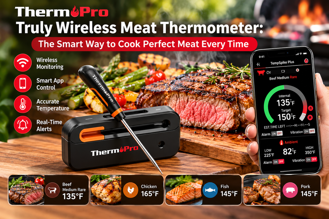 ThermoPro Truly Wireless Meat Thermometer | Smart Cooking