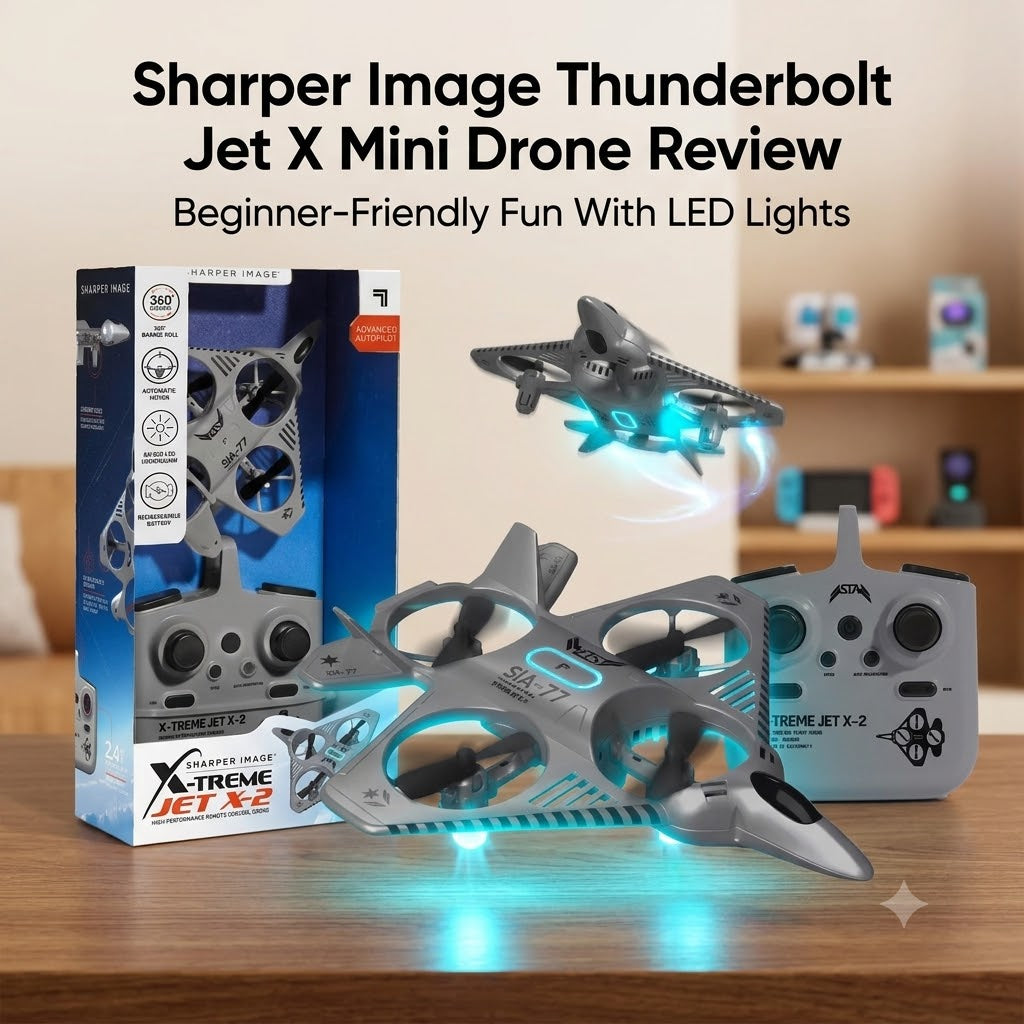 Sharper Image Thunderbolt Jet X Mini Drone Review: Beginner-Friendly Fun with LED Lights