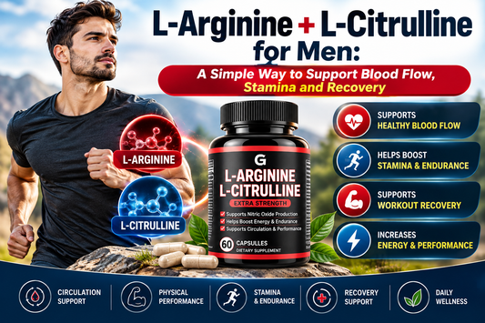 L-Arginine + L-Citrulline for Men | Blood Flow & Stamina Support