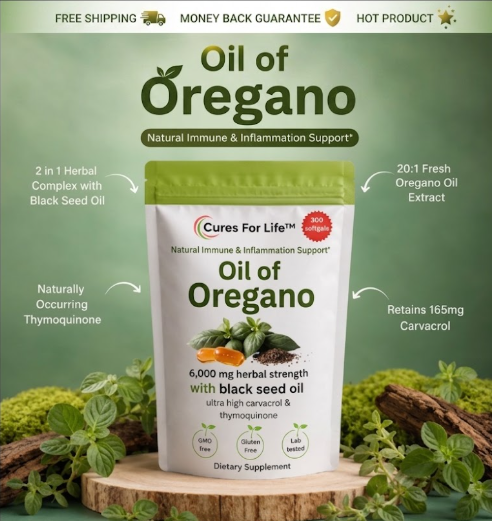 Oil of Oregano with Black Seed Oil, 165mg Carvacrol – 300 Softgels