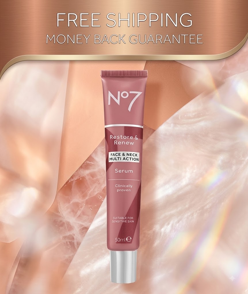 No7 Restore & Renew Face & Neck Multi Action Serum Anti Aging 50ml New