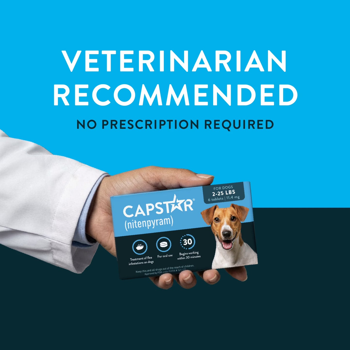 CAPSTAR Fast-Acting Oral Flea Treatment for Small Dogs 2–25 lbs – 6 Tablets