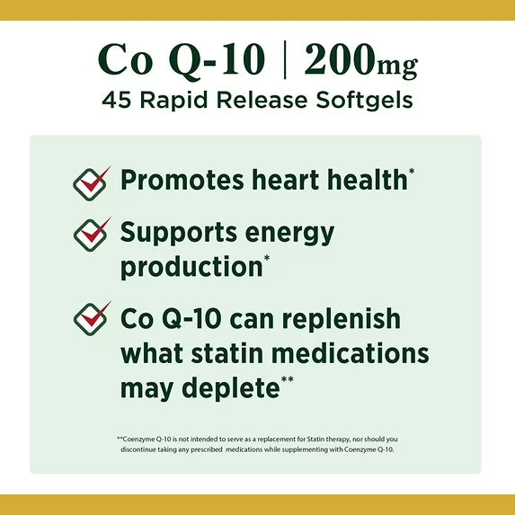 Nature’s Bounty Co Q-10 200mg Softgels – 45 Count Heart Health Supplement