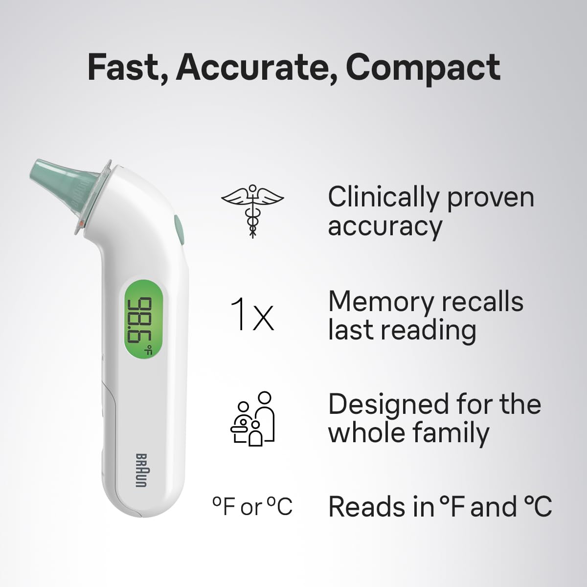 Braun ThermoScan 4+ Connect Ear Battery Health Thermometer