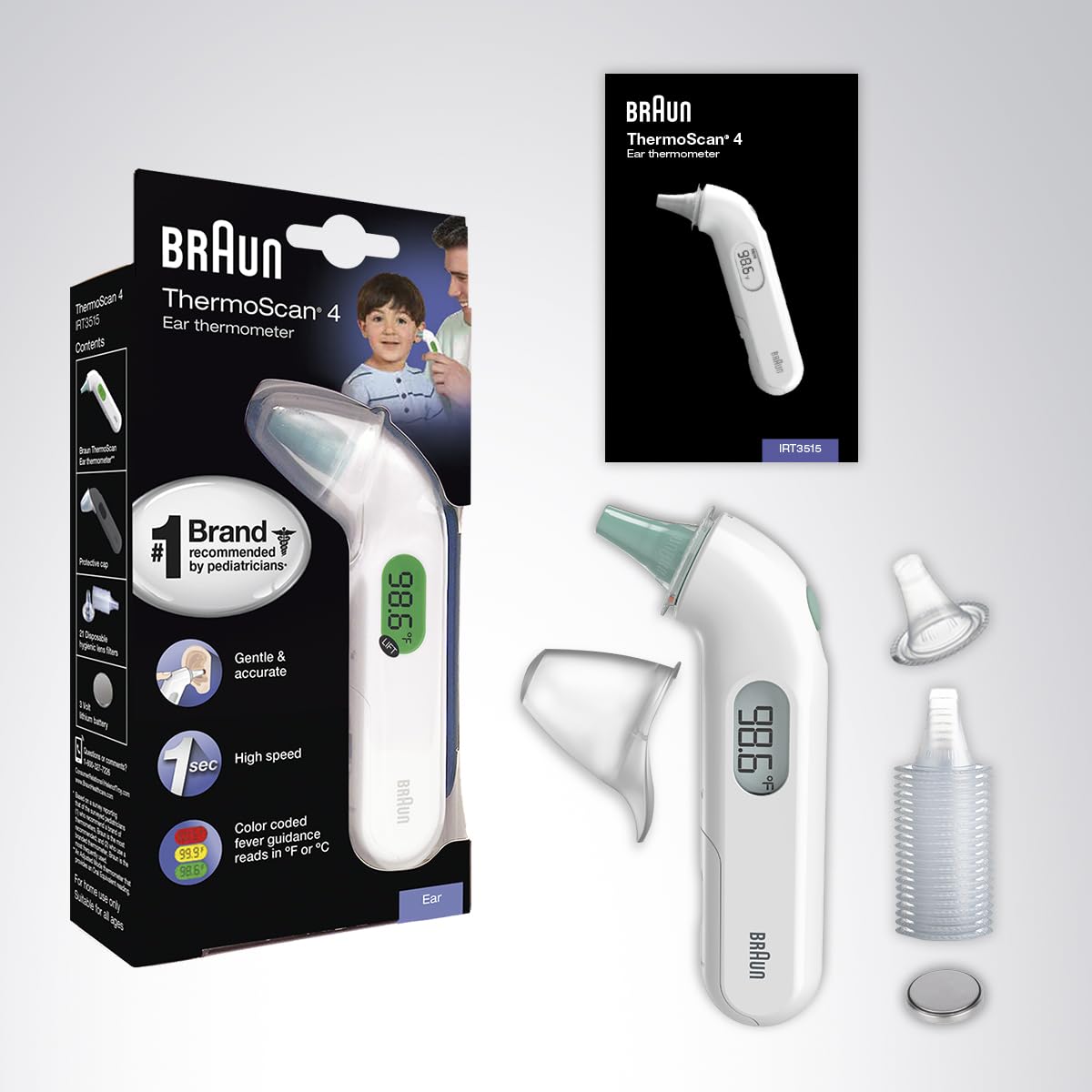 Braun ThermoScan 4+ Connect Ear Battery Health Thermometer