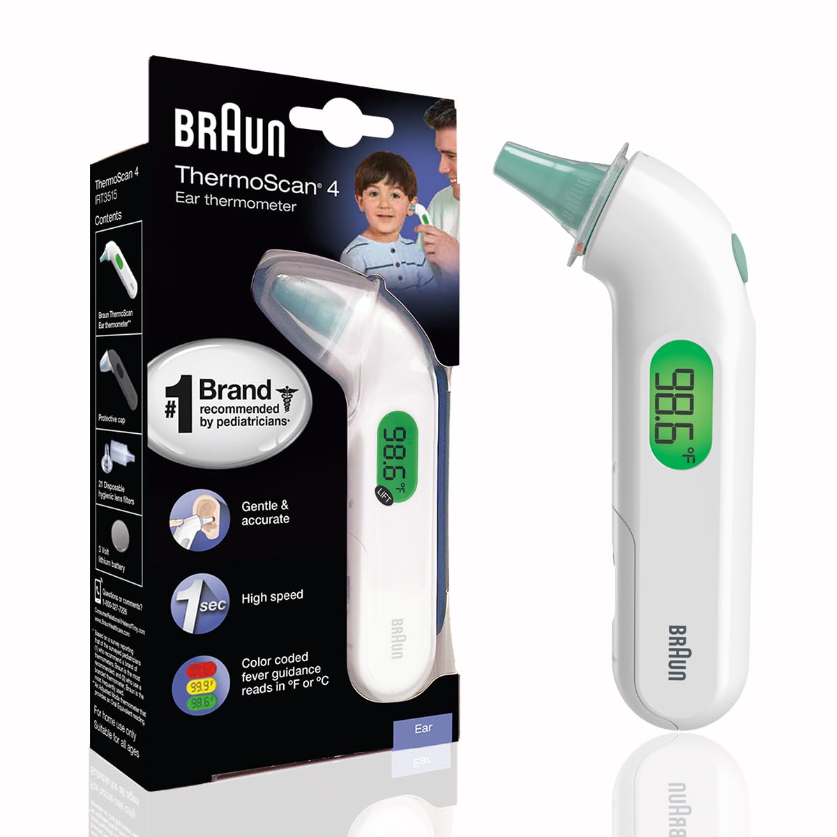 Braun ThermoScan 4+ Connect Ear Battery Health Thermometer