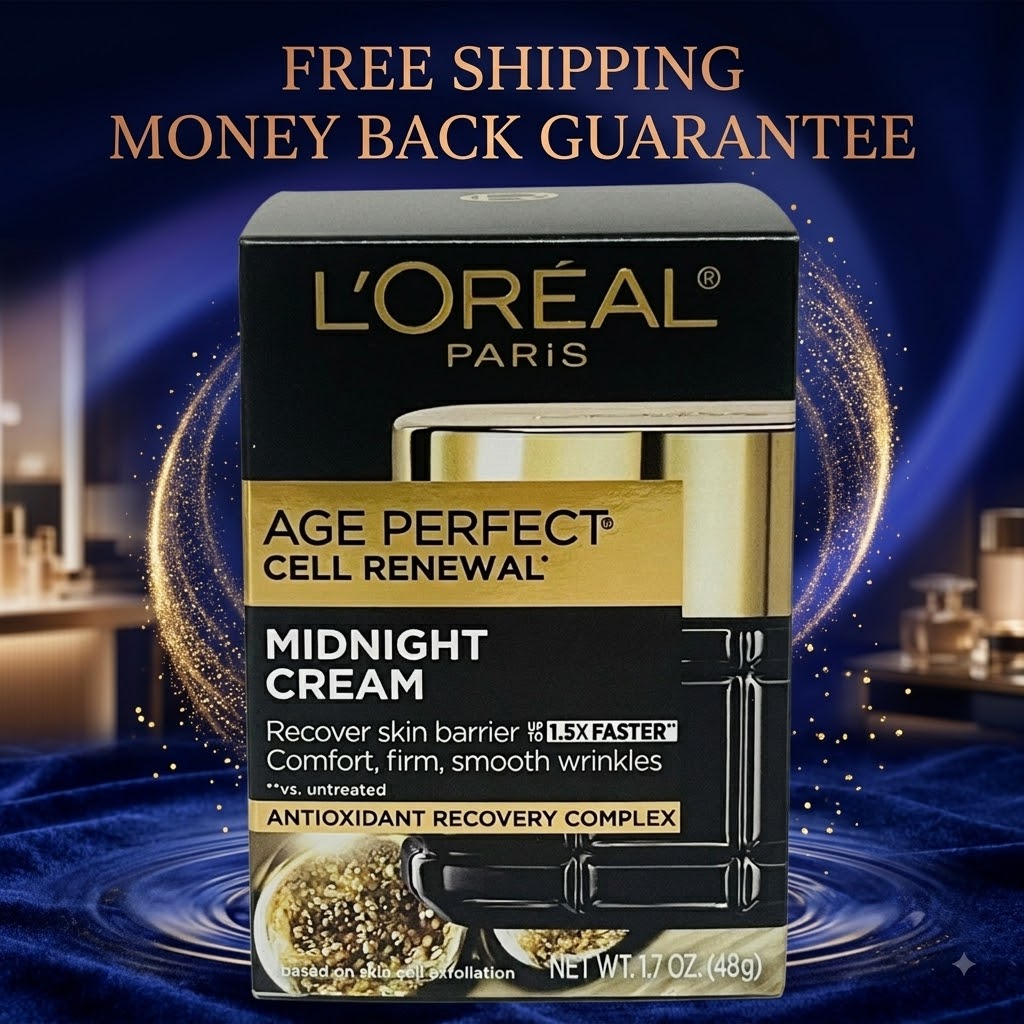 L'Oreal Paris Age Perfect Cell Renewal Midnight Cream, Antioxidant 1.7 oz NEW