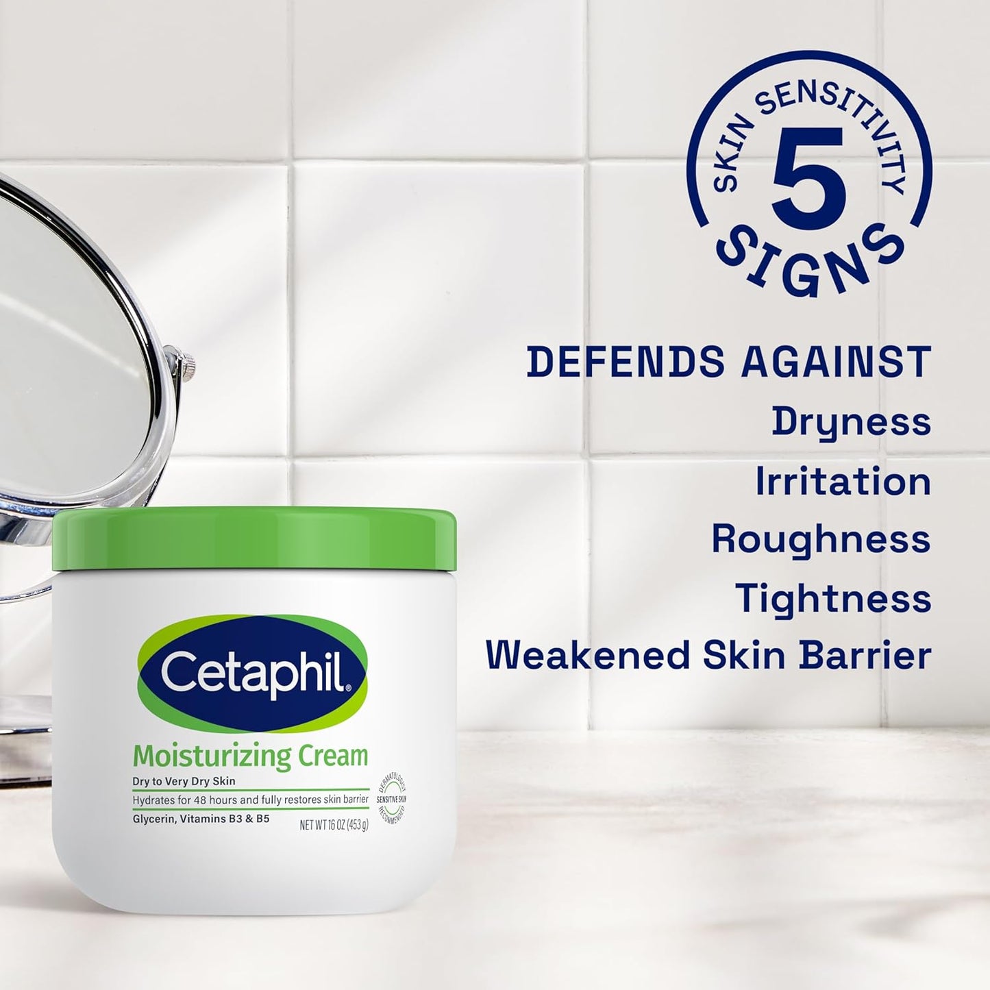 Cetaphil Face & Body Moisturizer, Hydrating Moisturizing Cream for Dry to Very Dry, Sensitive Skin, NEW 20 oz, Fragrance Free, Non-Comedogenic, Non-Greasy