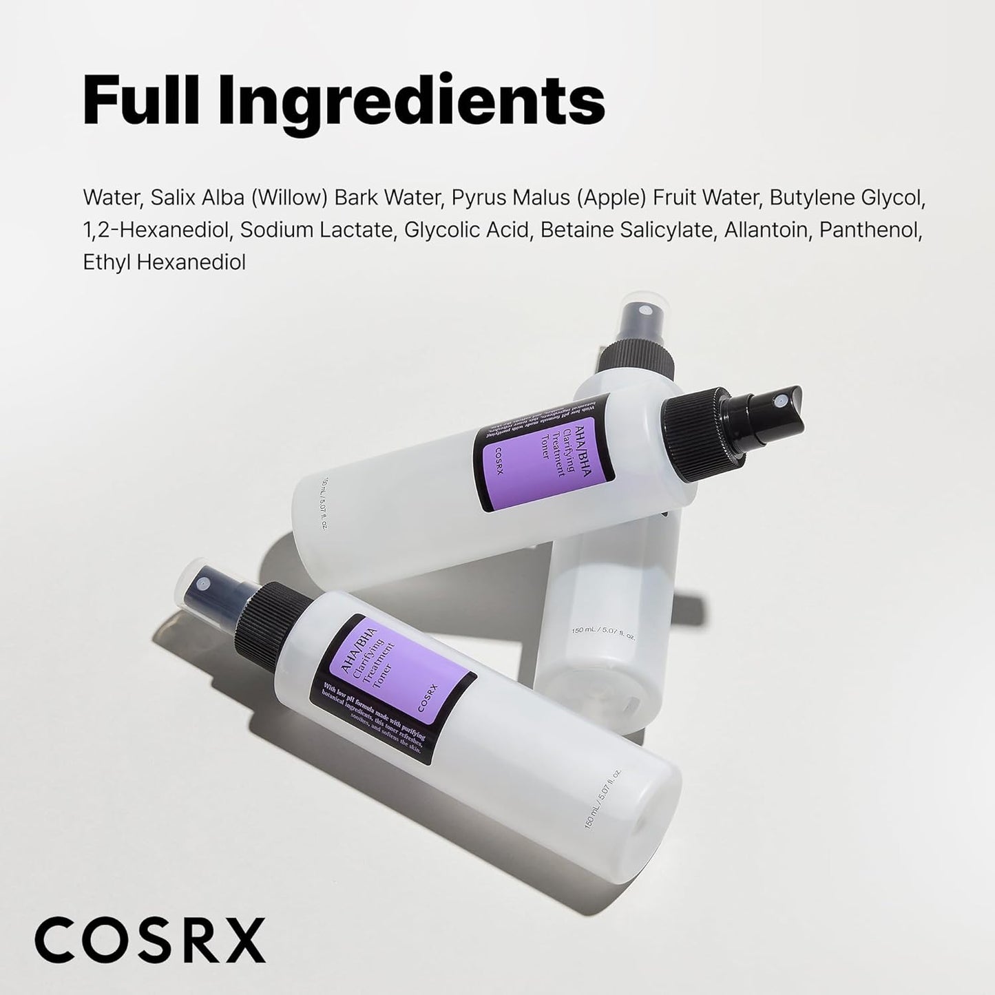 COSRX AHA/BHA Clarifying Treatment Toner – 150ml / 5.07 fl oz Exfoliating Facial Spray