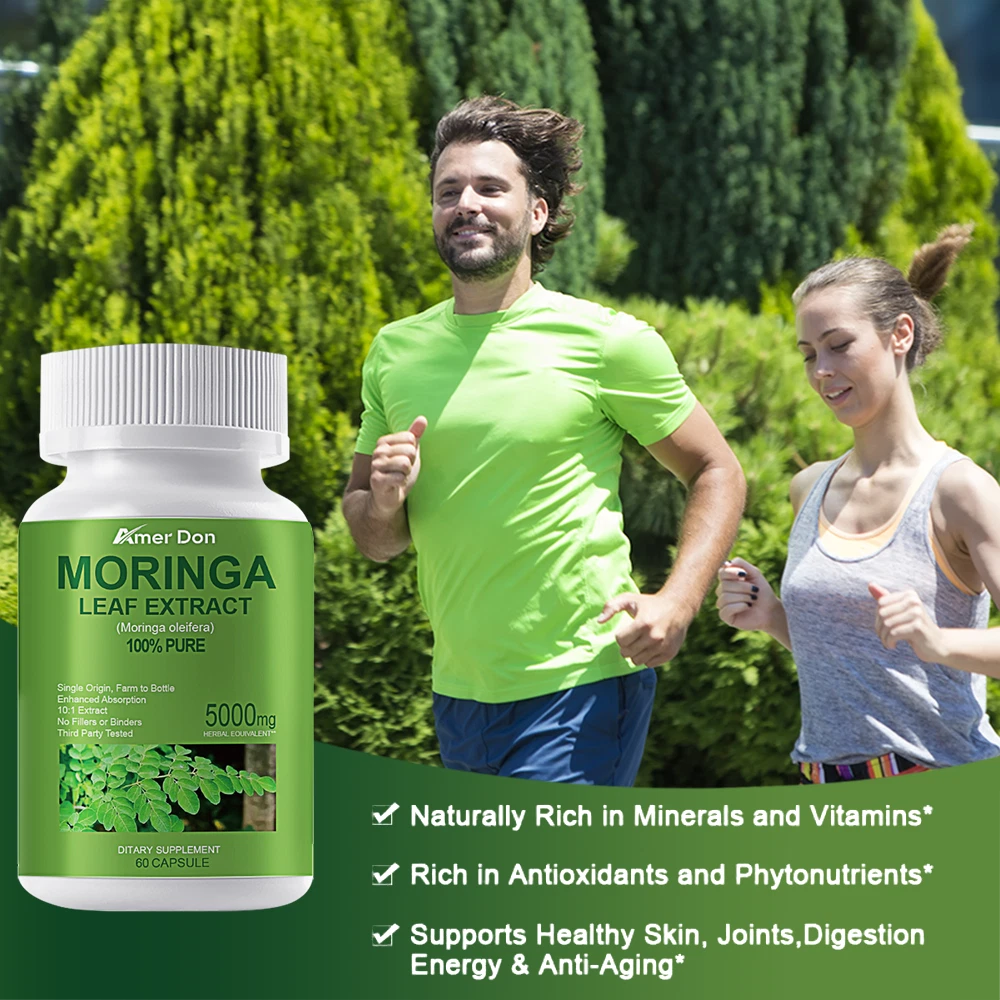 Organic Moringa Capsules - 5000mg Per Serving of Natural Pure Moringa Leaf