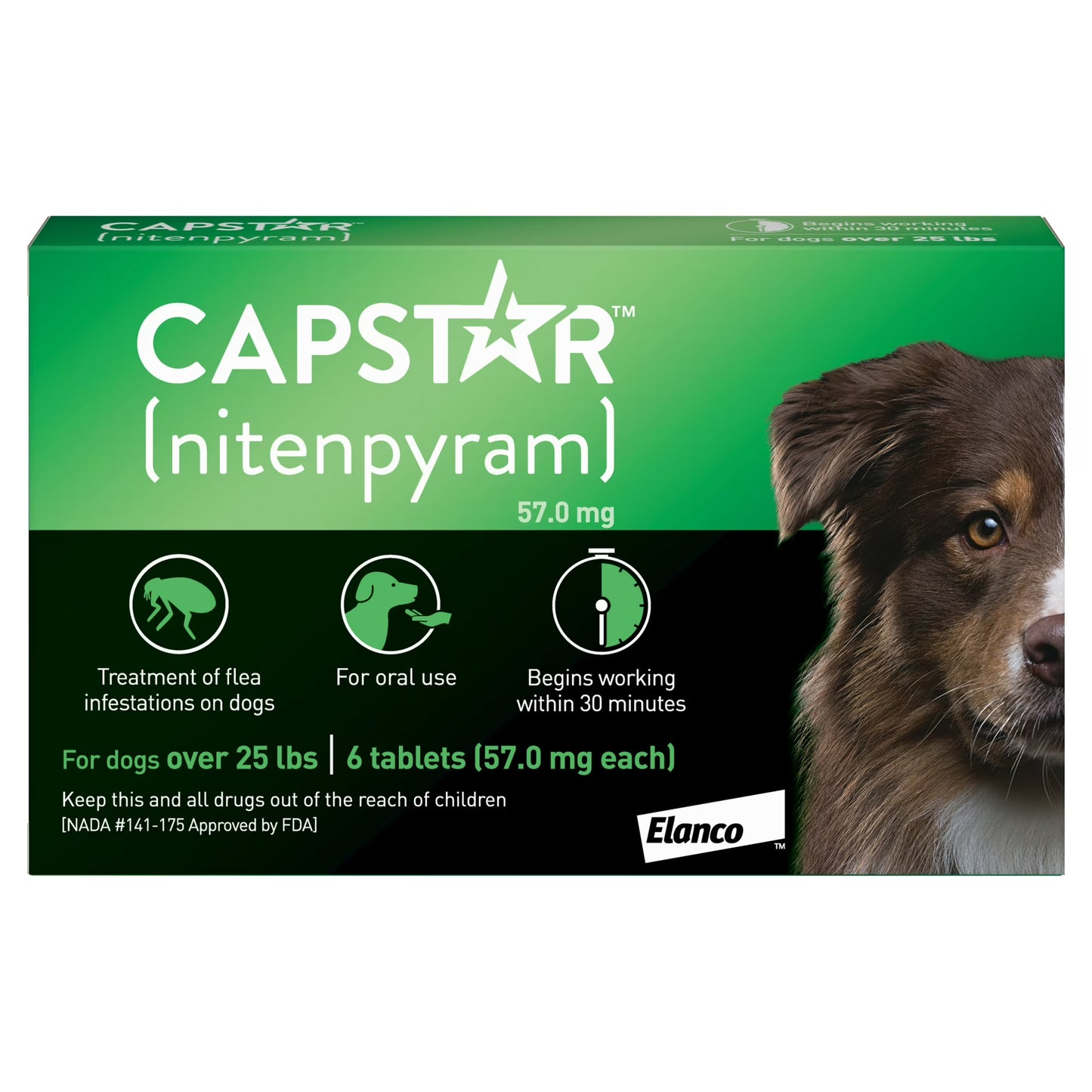 CAPSTAR Fast-Acting Oral Treatment, Large Dogs over 25 lbs 6 Tabs