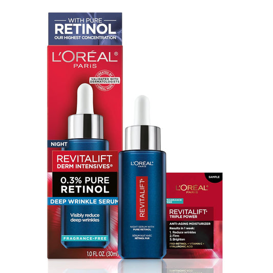 L'Oreal Paris Revitalift Derm Intensives Night Serum 0.3% Pure Retinol - 1.0 oz.