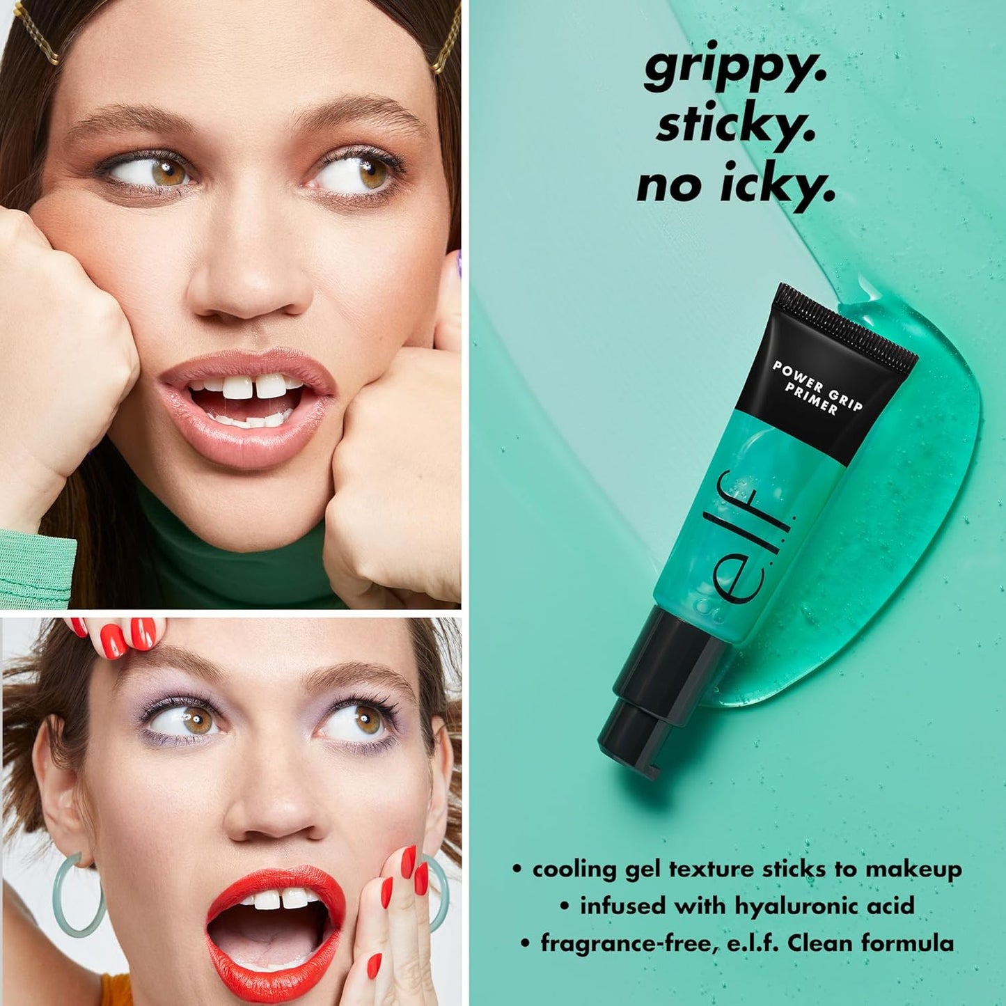 e.l.f. Power Grip Primer, Gel-Based & Hydrating Face Primer For Smoothing Skin & Gripping Makeup, Moisturizes & Primes