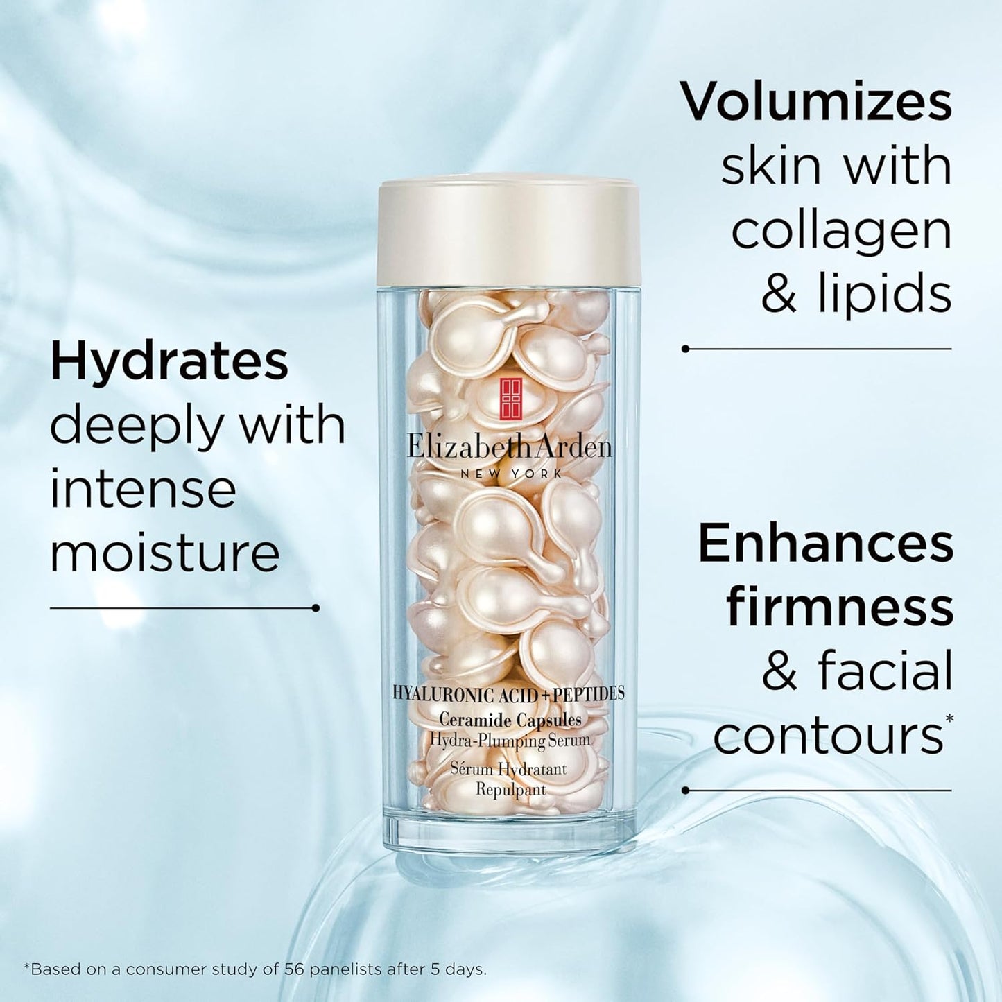 Elizabeth Arden Hyaluronic Acid Ceramide Hydra-Plumping Serum Capsules – 60 Count