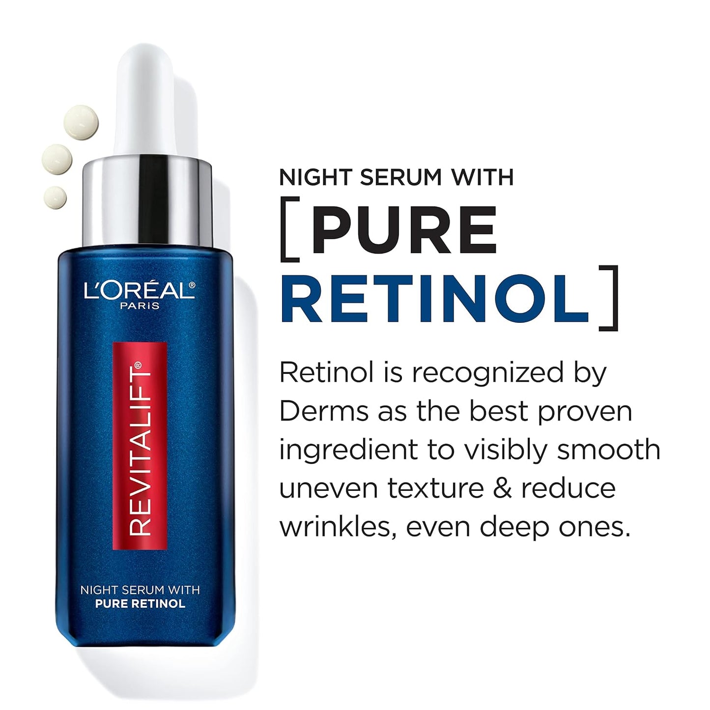 L'Oreal Paris Revitalift Derm Intensives Night Serum 0.3% Pure Retinol - 1.0 oz.