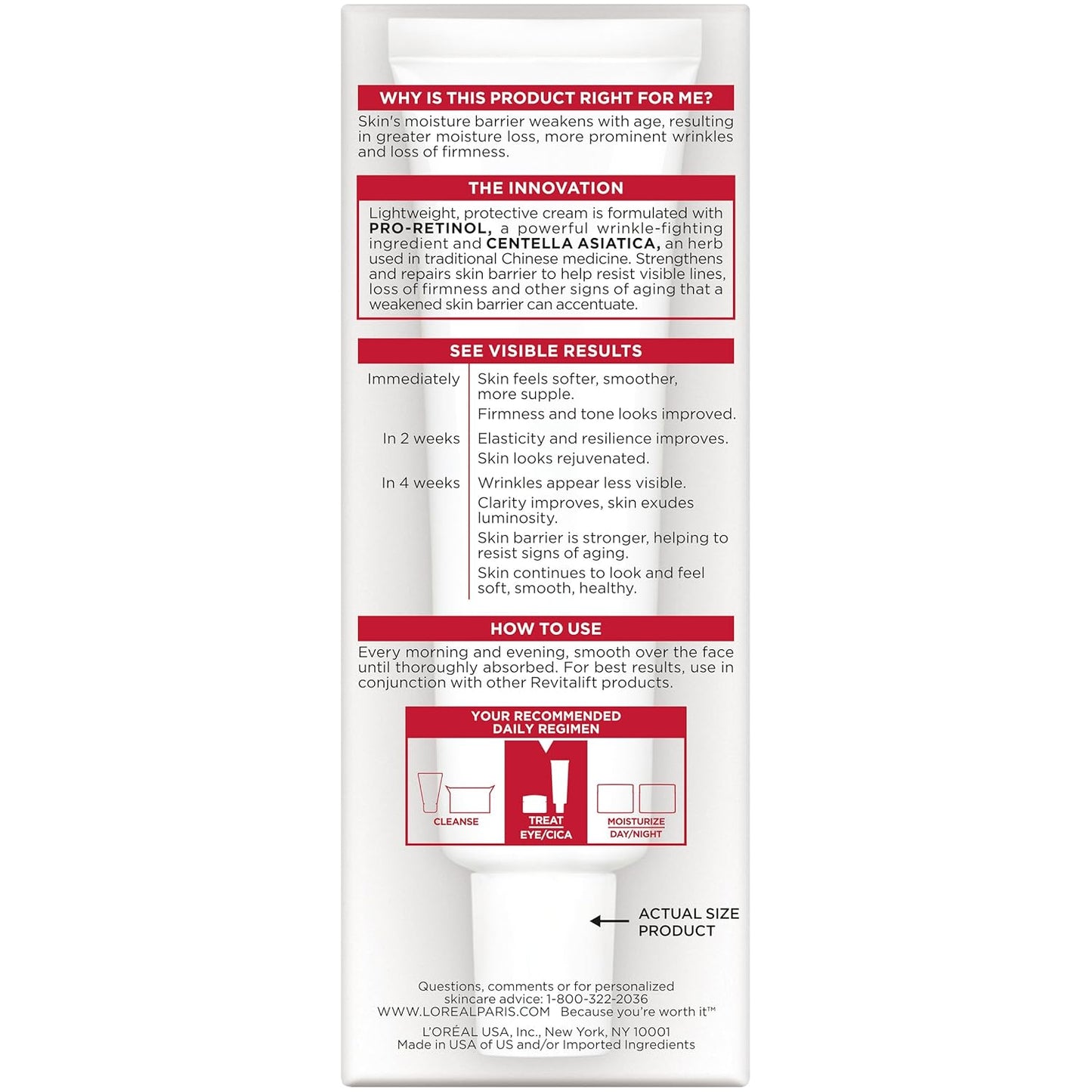 L'Oreal Paris Revitalift Cicacream Anti-Aging Face Moisturizer