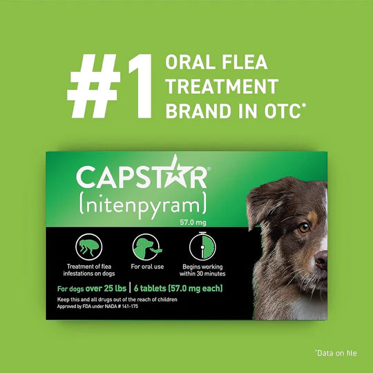 CAPSTAR Fast-Acting Oral Treatment, Large Dogs over 25 lbs 6 Tabs