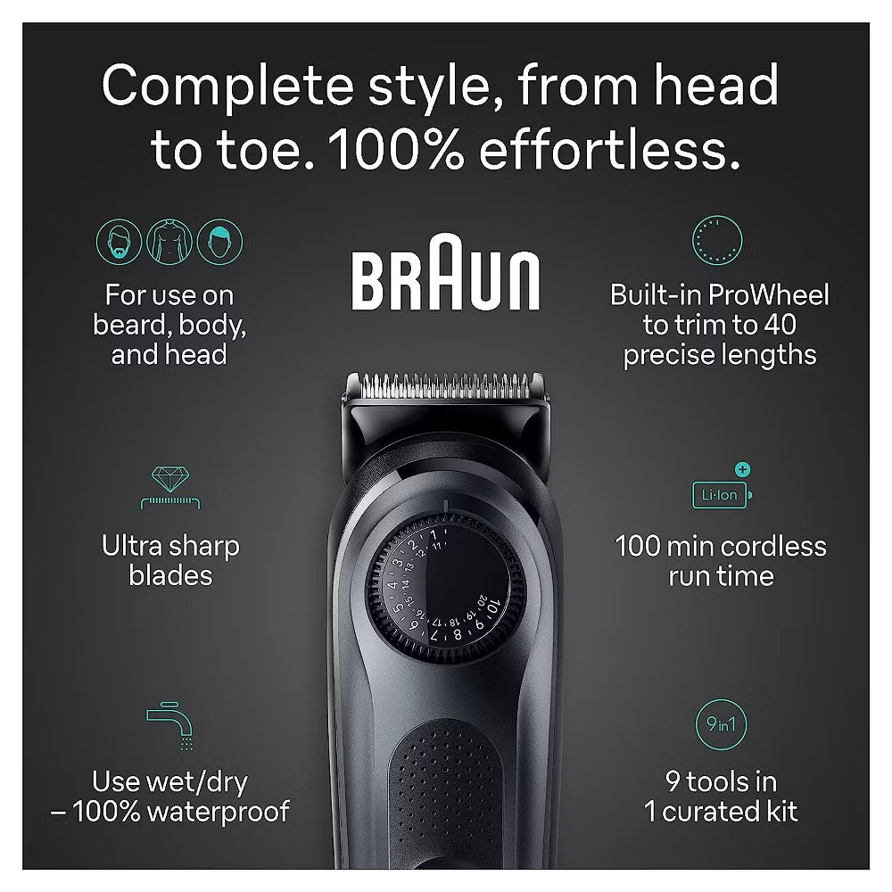Braun All-in-One Series 5 AiO5490 Rechargeable 9-in-1 Body Beard & Hair Trimmer