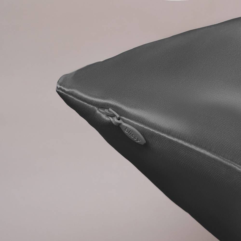Blissy 100% Mulberry Silk Pillowcase King Size – 600 Thread Count Dark Gray