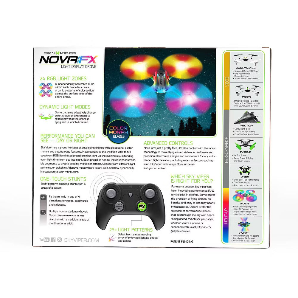 Sky Viper Nova FX Light Show Drone with RGB LED Effects & Remote Control