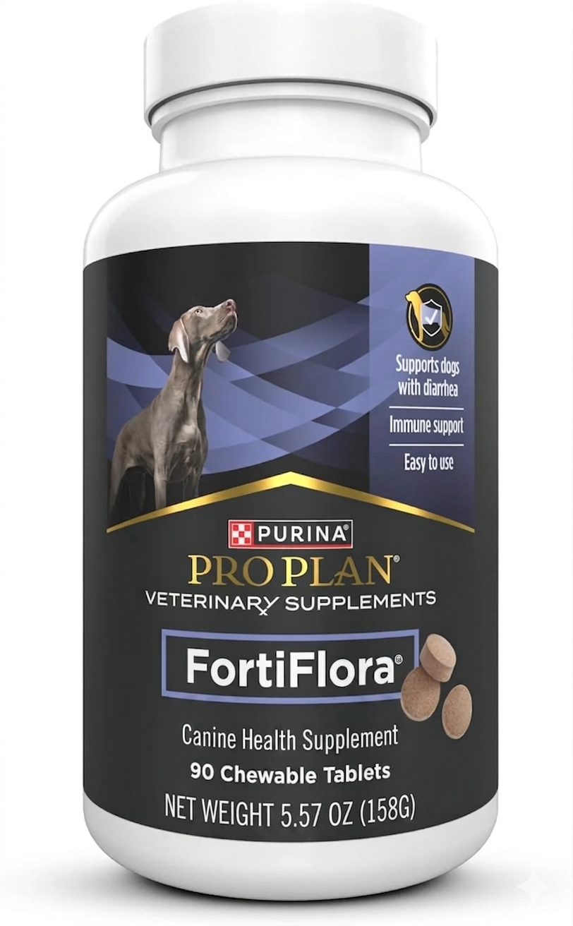 Purina Pro Plan FortiFlora Probiotic Supplements for Dogs – 90 Chewable Tablets