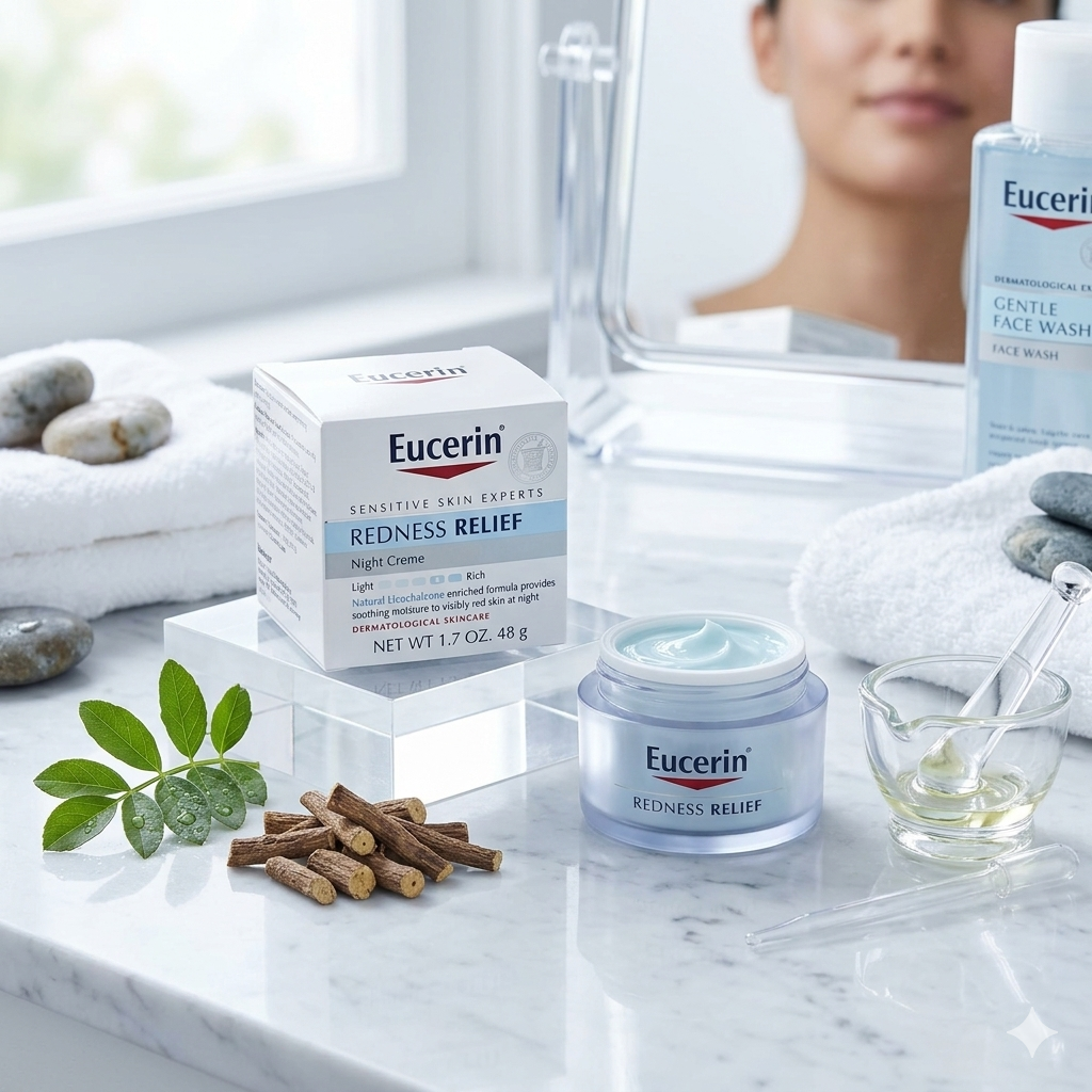 Eucerin Redness Relief Night Cream – 1.7 oz Sensitive Skin Moisturizer