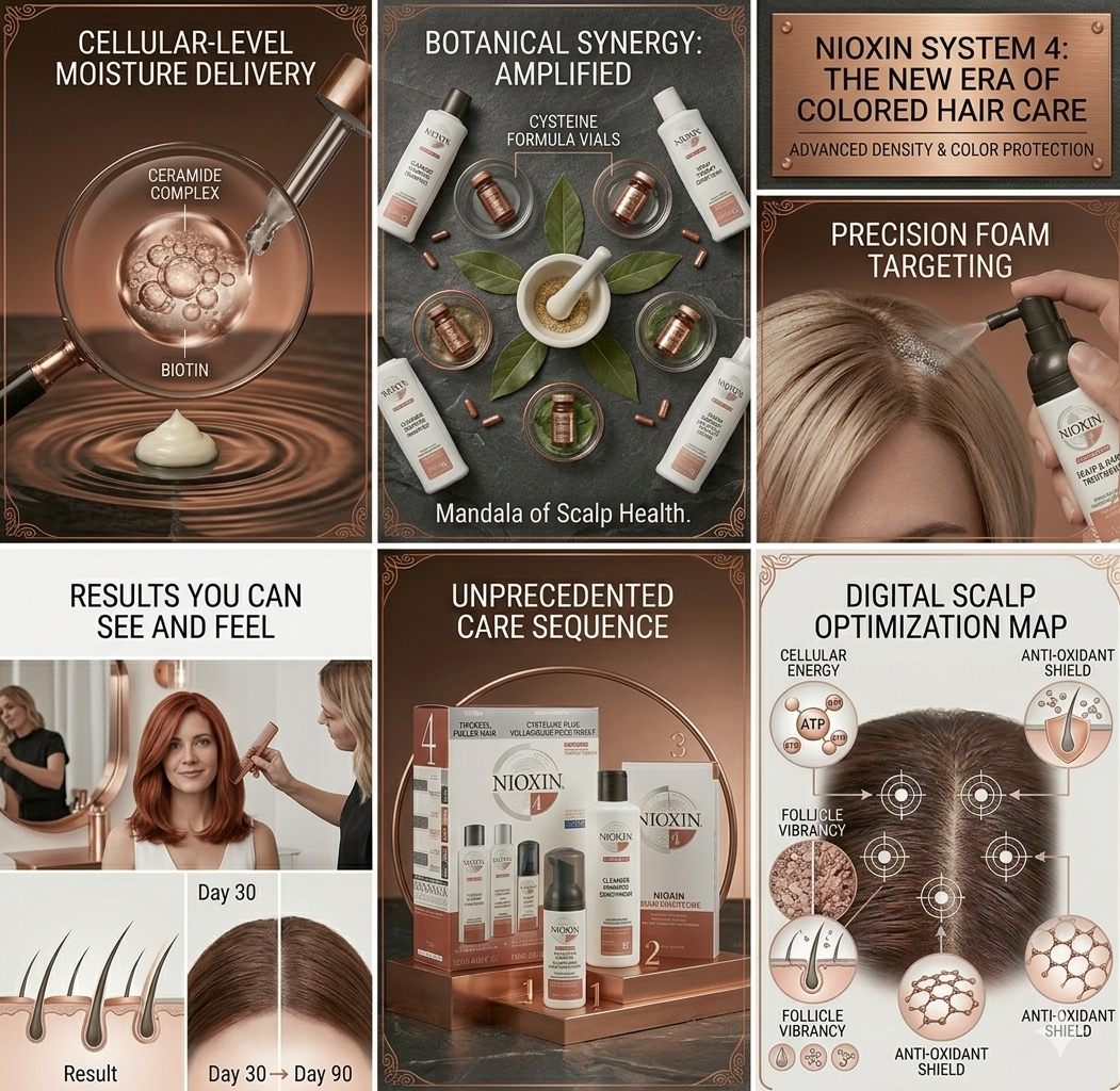 NIOXIN System 4 Hair Care Kit – Cleanser Shampoo, Scalp Therapy & Treatment Set