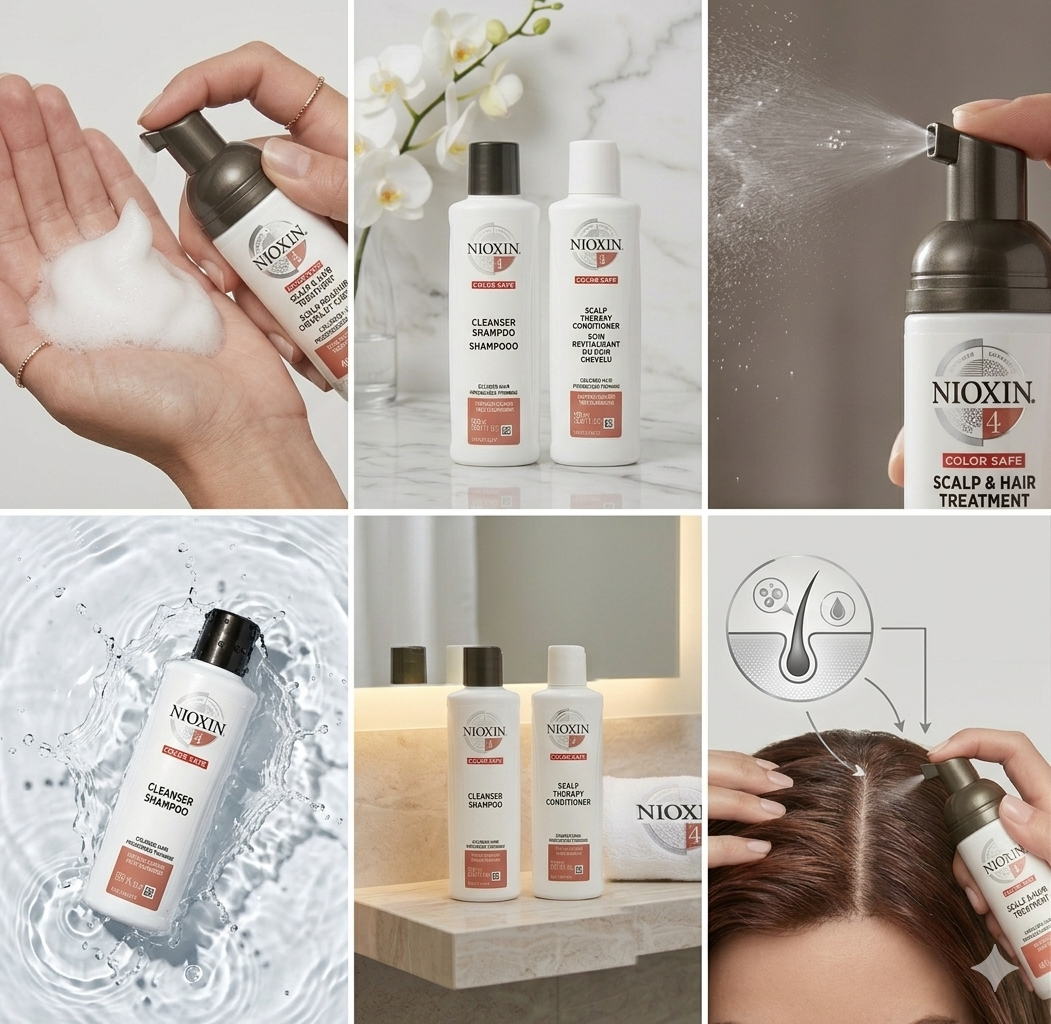 NIOXIN System 4 Hair Care Kit – Cleanser Shampoo, Scalp Therapy & Treatment Set