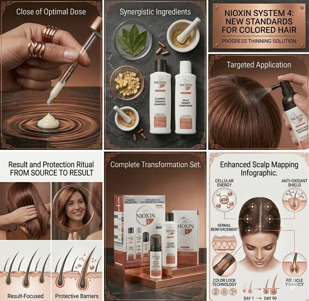 NIOXIN System 4 Hair Care Kit – Cleanser Shampoo, Scalp Therapy & Treatment Set
