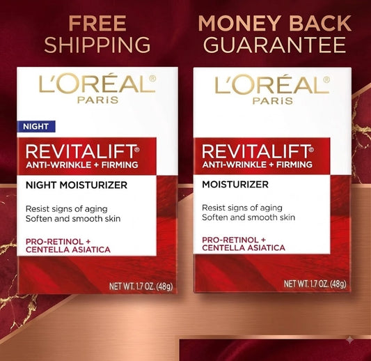 L'Oreal Paris Revitalift Anti-Wrinkle Day-Night Face Moisturizer, 1.7 oz