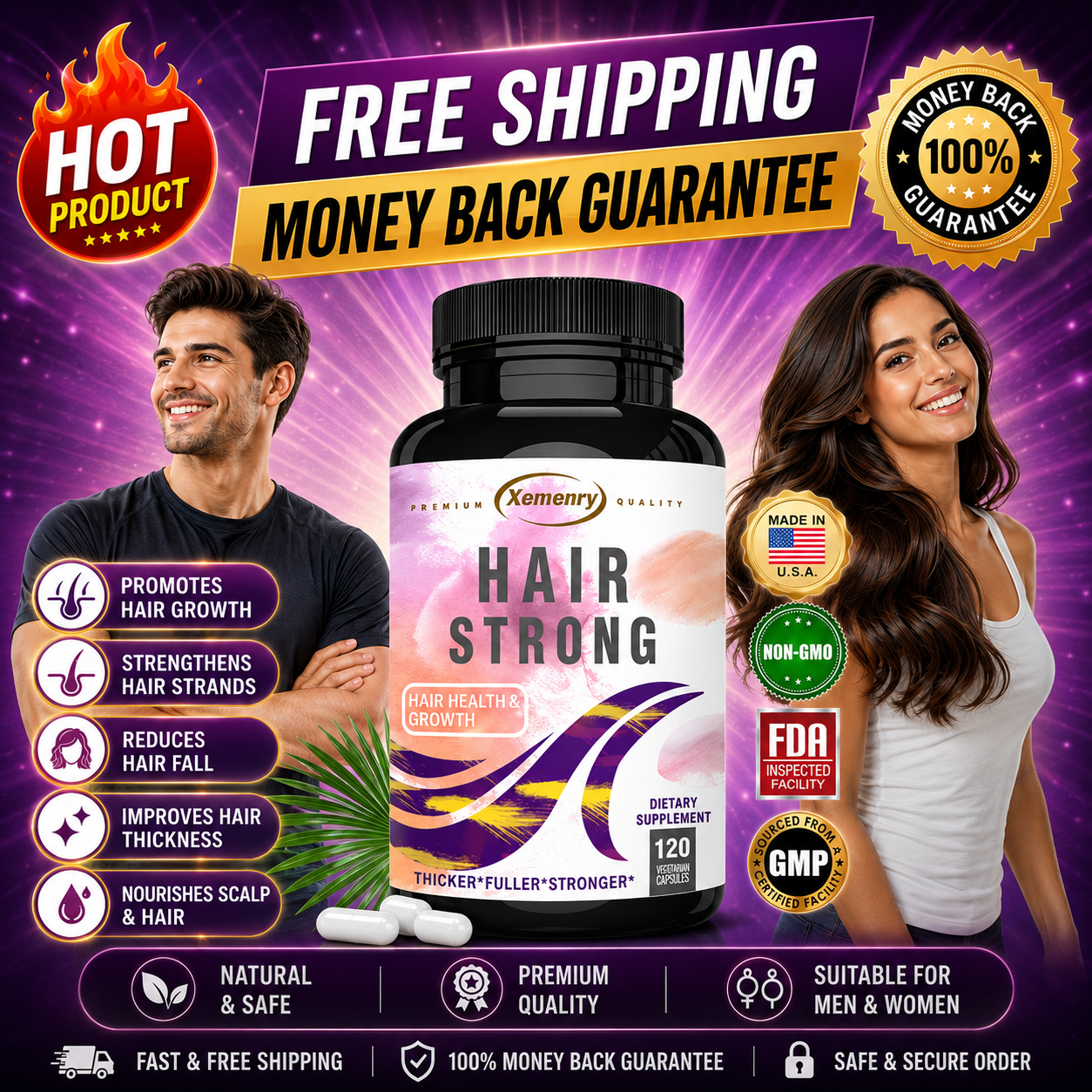 Hair Strong Biotin & Keratin 120pcs