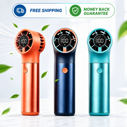 Mini Handheld Fan Ice Cooler 7-Speed 4500mAh Rechargeable Portable Cooling Fan