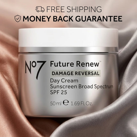 No7 Future Renew Damage Reversal Day Cream SPF 25 – 1.69 oz Anti-Aging Moisturizer
