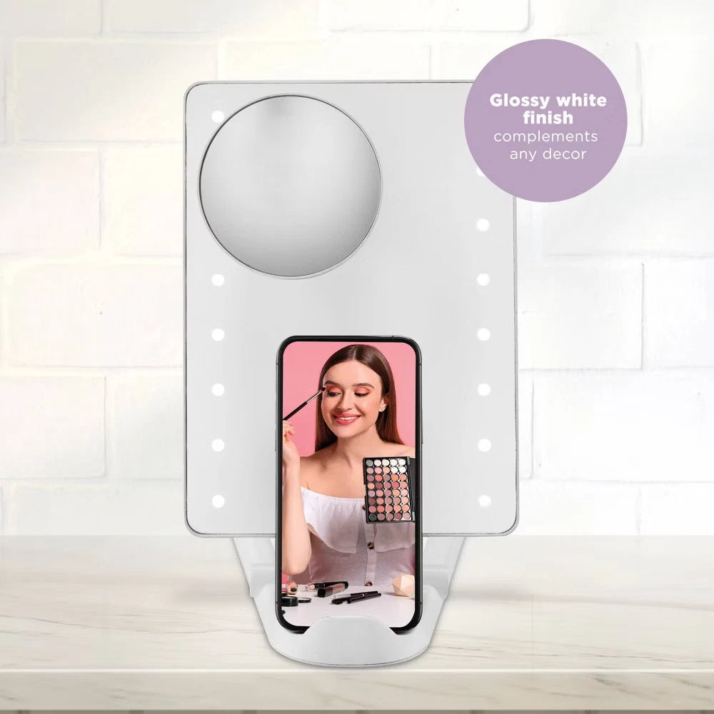Conair LED Hollywood Lighted Social Media Vanity Cosmetic Makeup Mirror White
