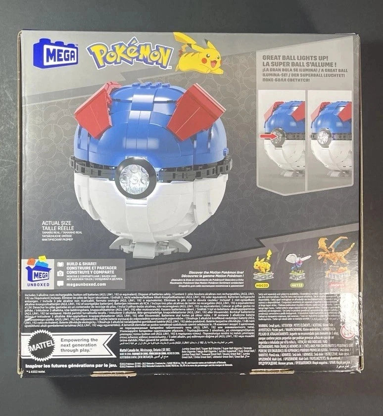 MEGA Pokemon Jumbo Great Ball Building Kit with Lights - 299pcs N-A1R5S1