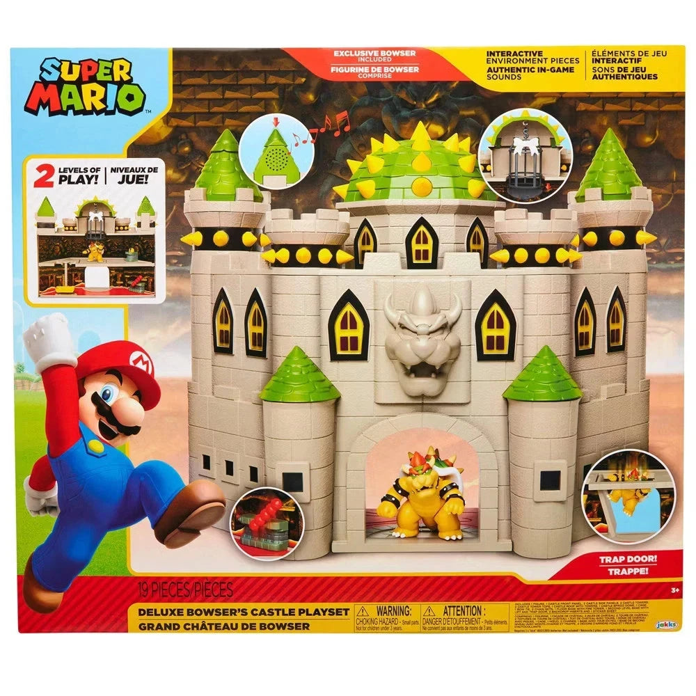 Nintendo Super Mario Deluxe Bowsers Castle Playset W/ Extra Figures
