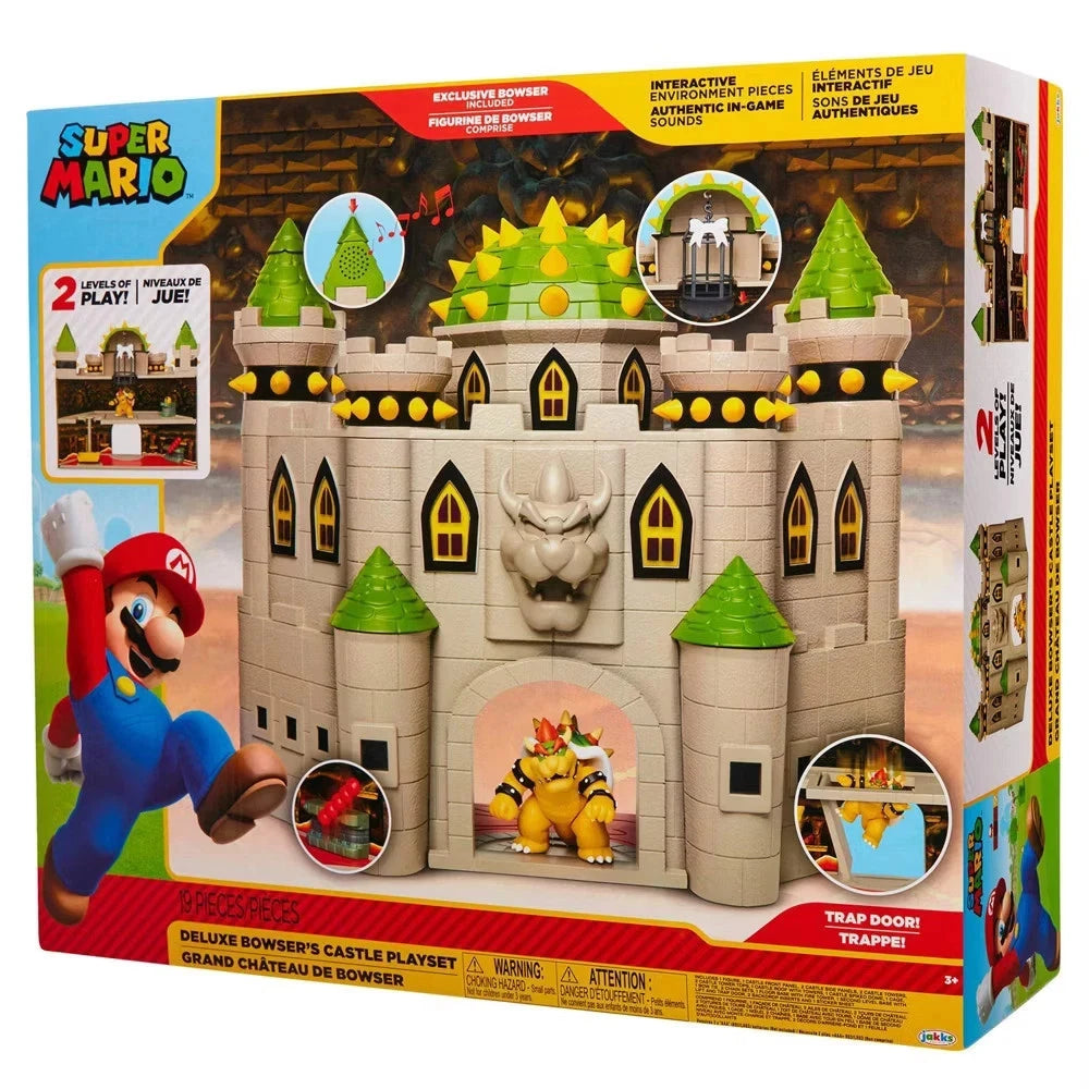 Nintendo Super Mario Deluxe Bowsers Castle Playset W/ Extra Figures