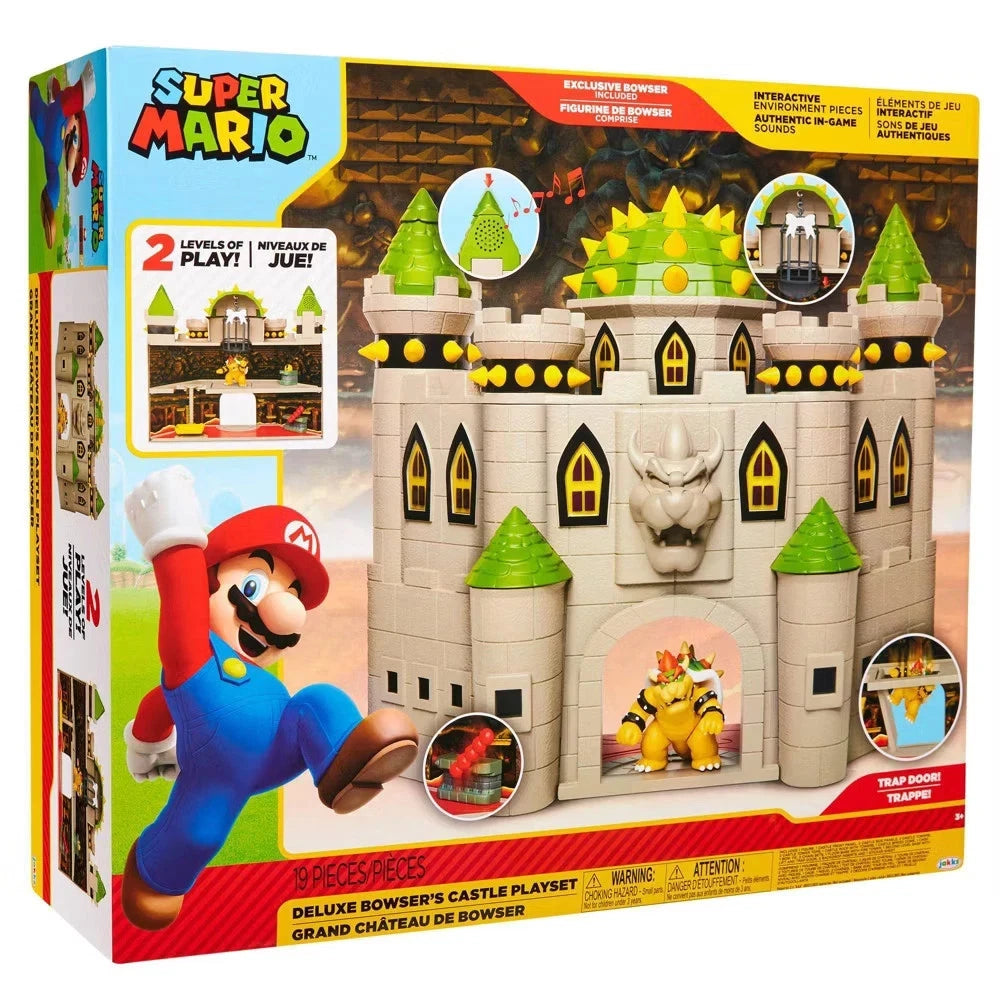 Nintendo Super Mario Deluxe Bowsers Castle Playset W/ Extra Figures