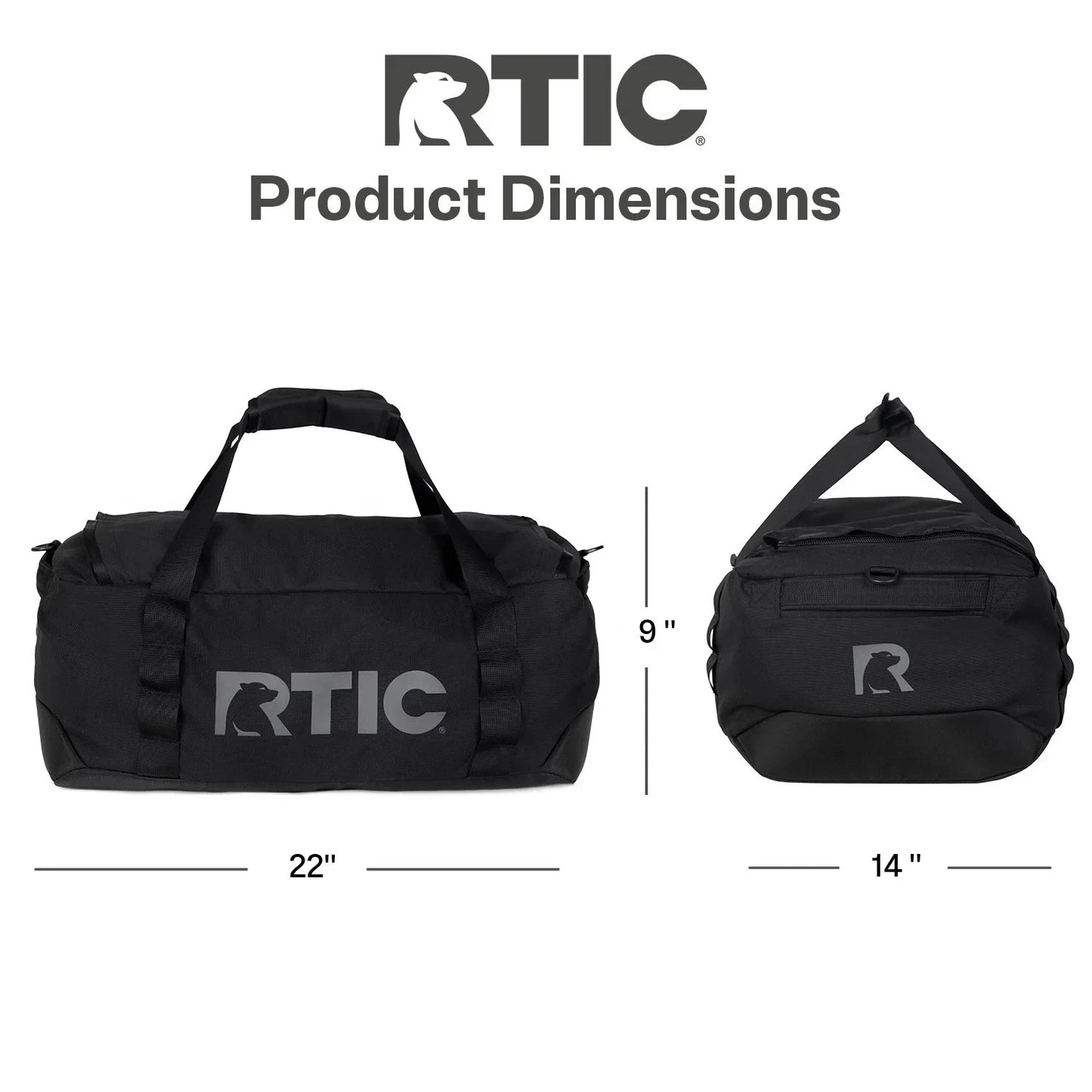 RTIC Outdoors Road Trip Duffel Bag Medium - Black