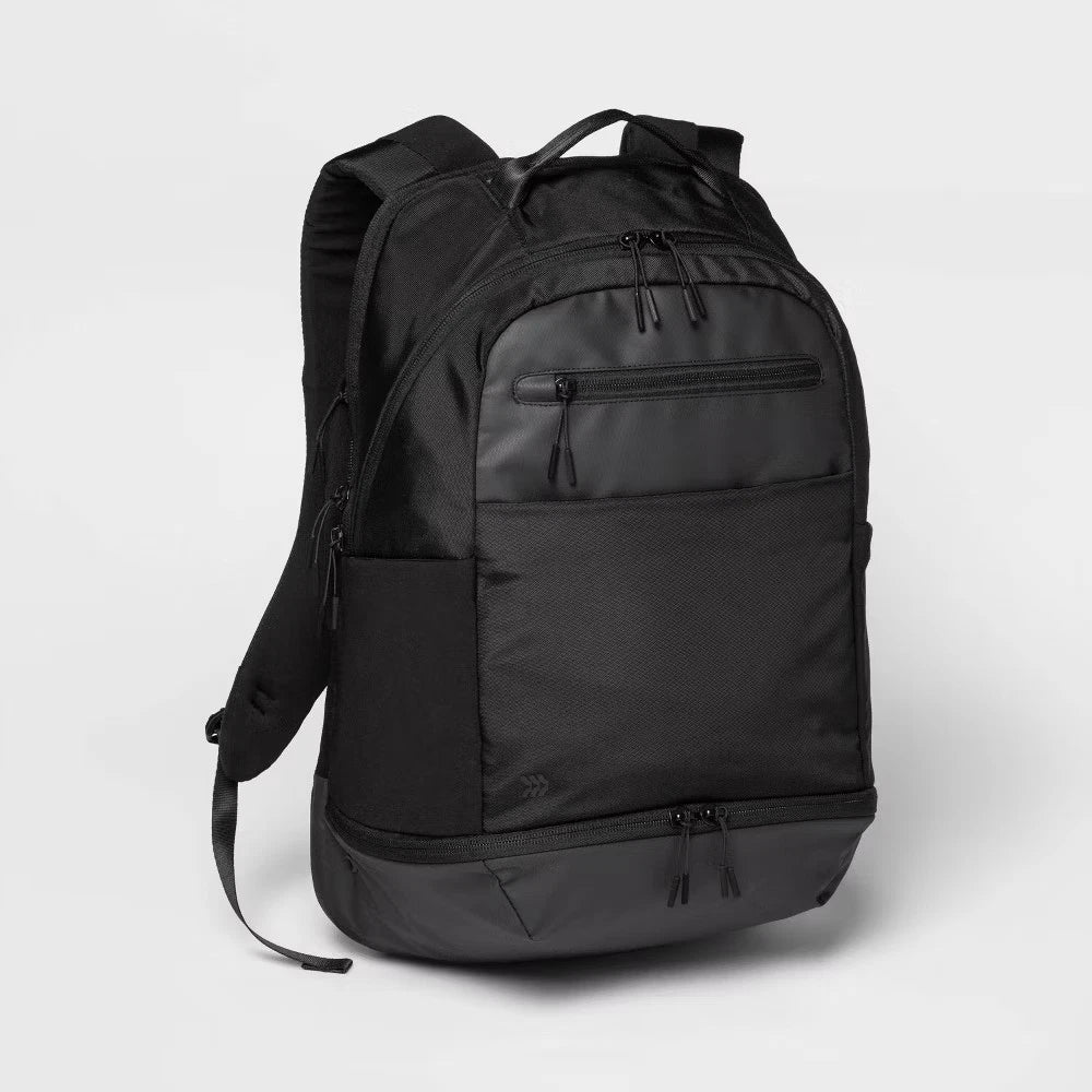 21" All in Motion Travel Commute Lightweight Backpack Black - Adjustable Straps