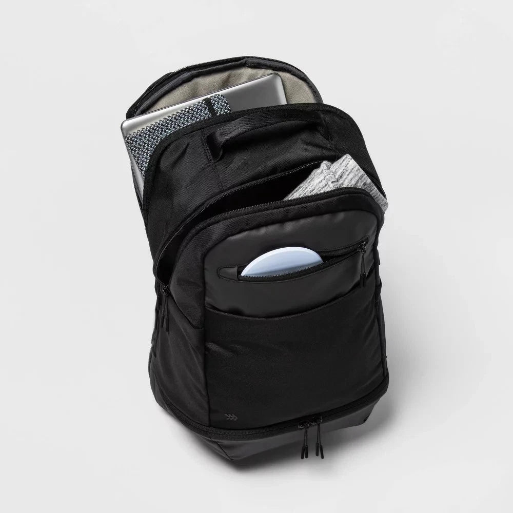 21" All in Motion Travel Commute Lightweight Backpack Black - Adjustable Straps