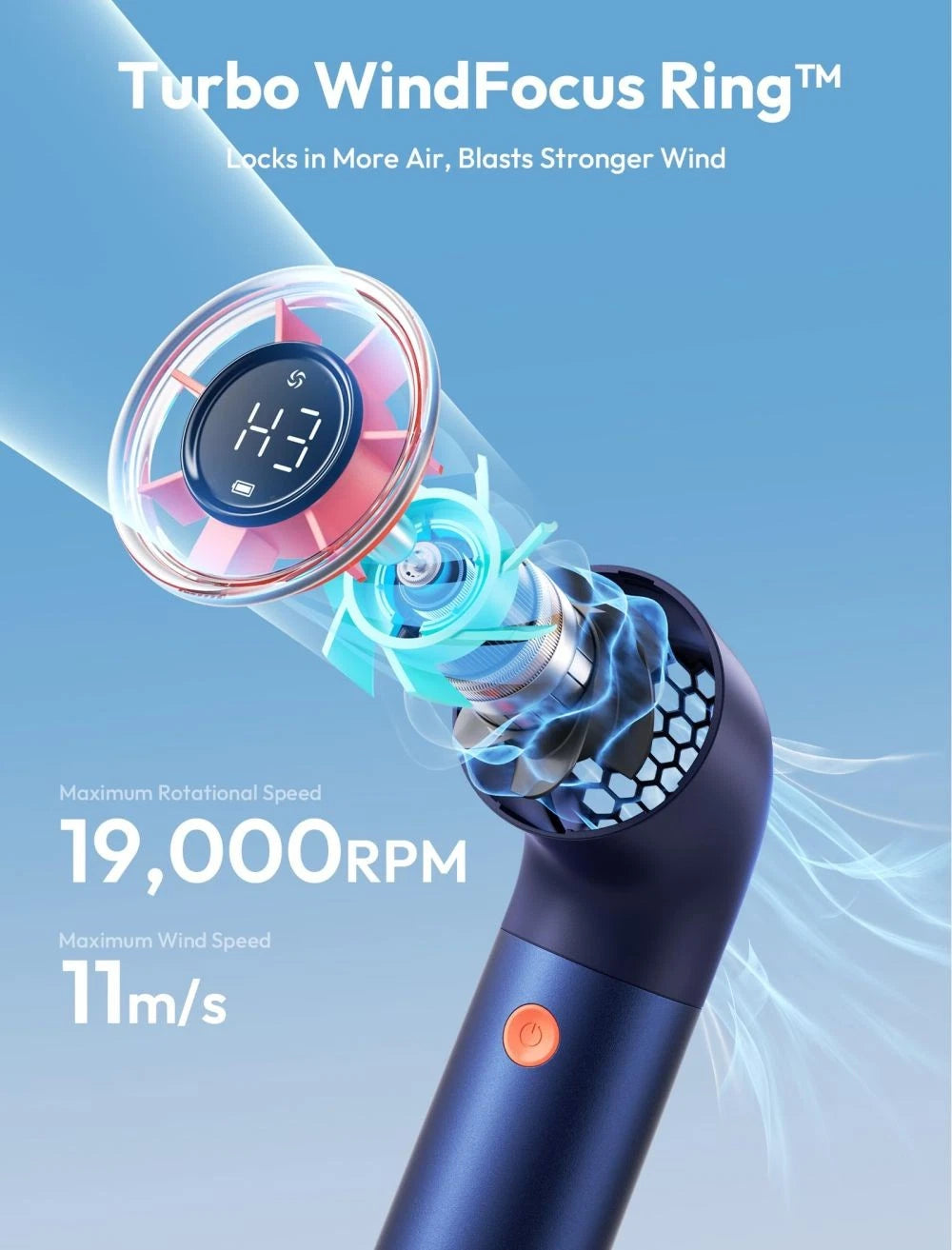 Mini Handheld Fan Ice Cooler 7-Speed 4500mAh Rechargeable Portable Cooling Fan