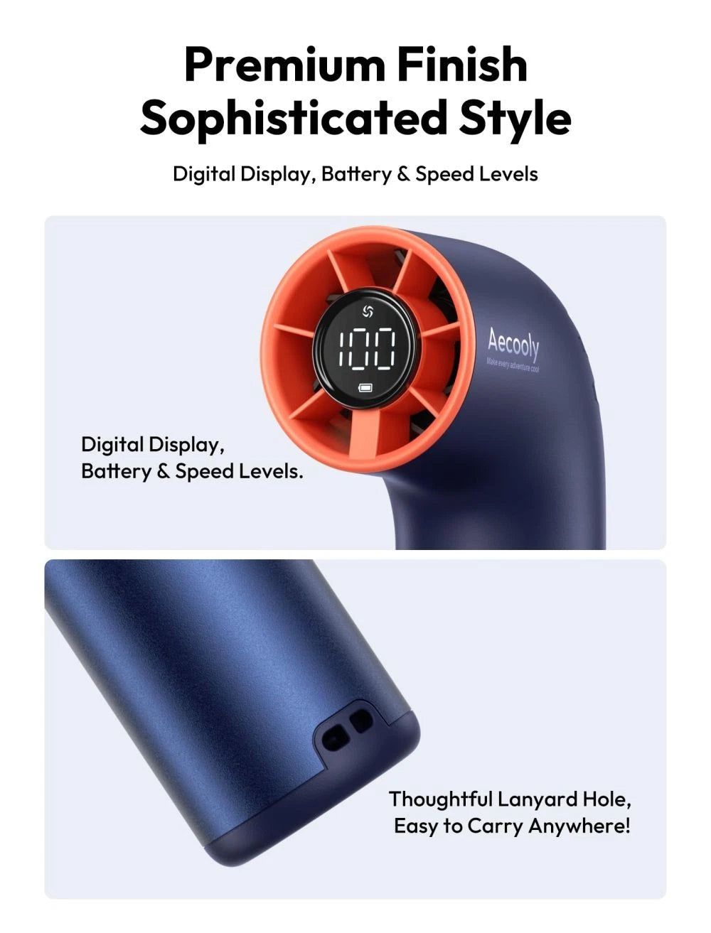 Mini Handheld Fan Ice Cooler 7-Speed 4500mAh Rechargeable Portable Cooling Fan