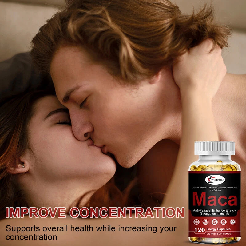 Organic Maca Root Libido   Peruvian Maca Extract for Men & Women  120 Capsules