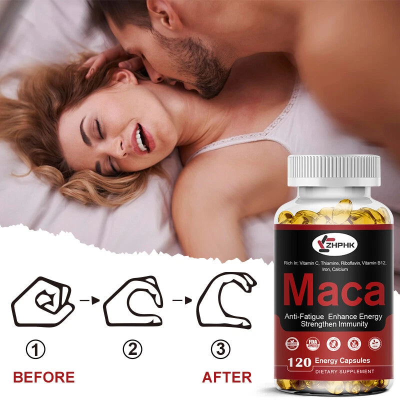 Organic Maca Extract 120 capsules for natural vitality and wellness support