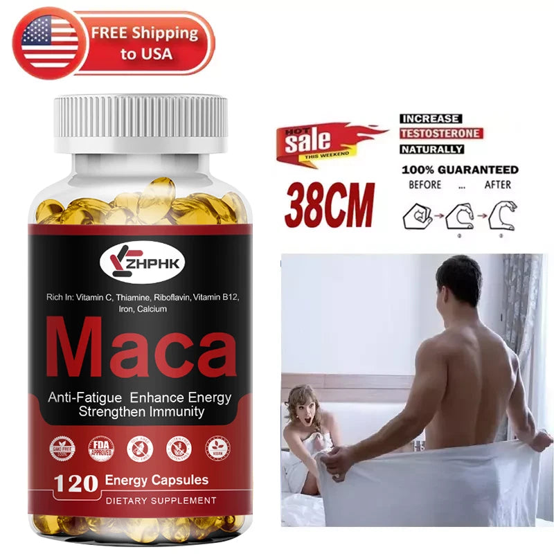 Organic Maca Root Libido   Peruvian Maca Extract for Men & Women  120 Capsules