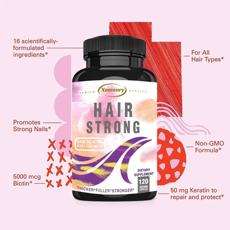 Hair Growth, Healthy Skin, Strong Nails -Biotin, Keratin  120pcs
