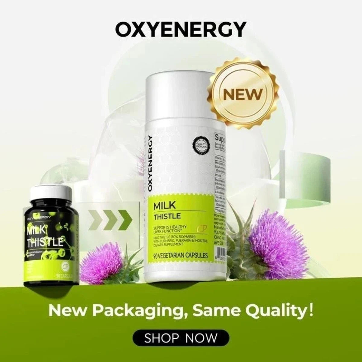 Oxyenergy Milk Thistle Supplement with 80% Silymarin, Dietary Supplement