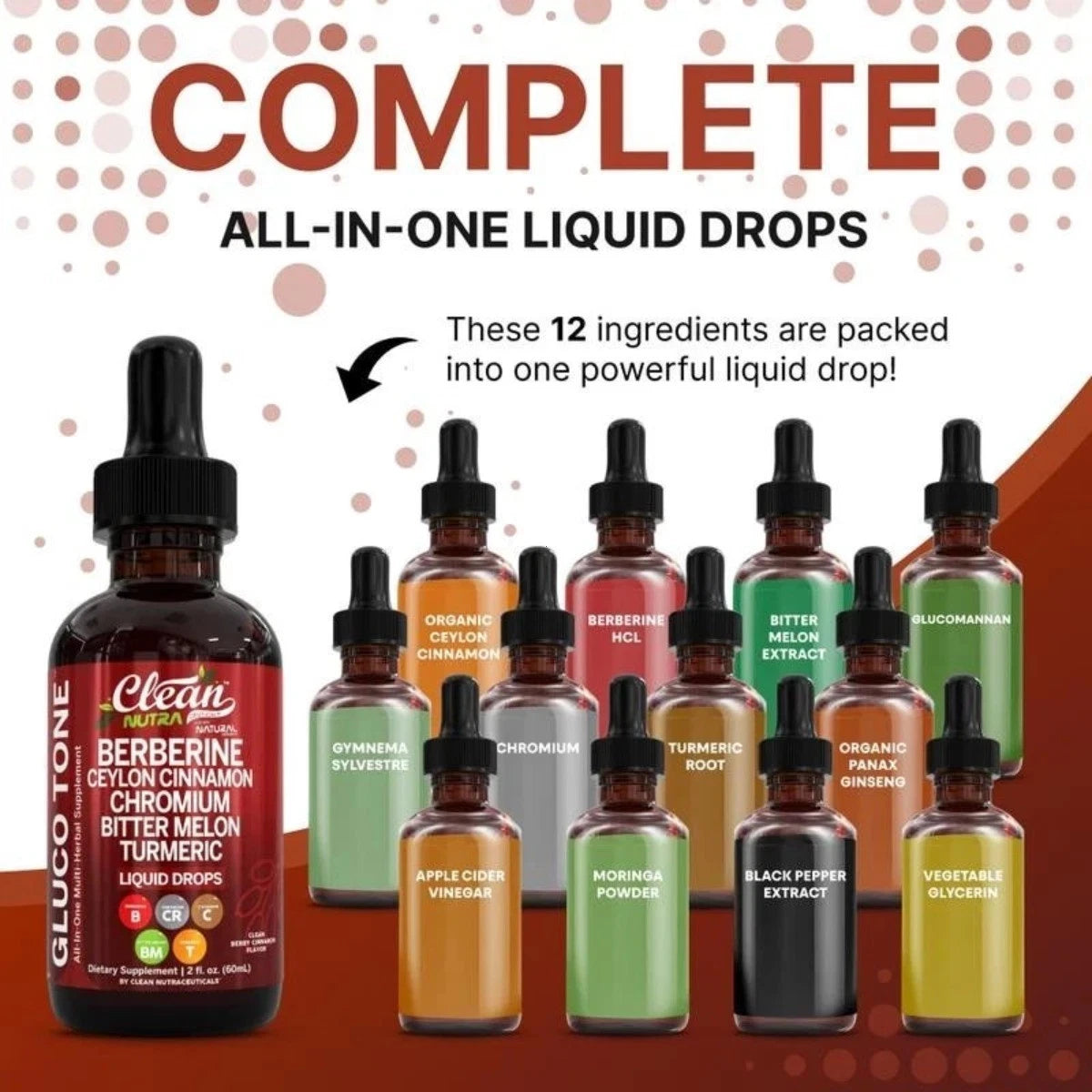 Clean Nutra Berberine & Ceylon Cinnamon Liquid Drops, Dietary Supplement